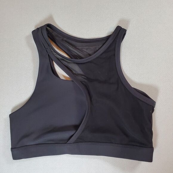 Alo Yoga Women’s Sports Bra Large Black Airlift Crescent Stretch Athletic - Picture 2 of 6